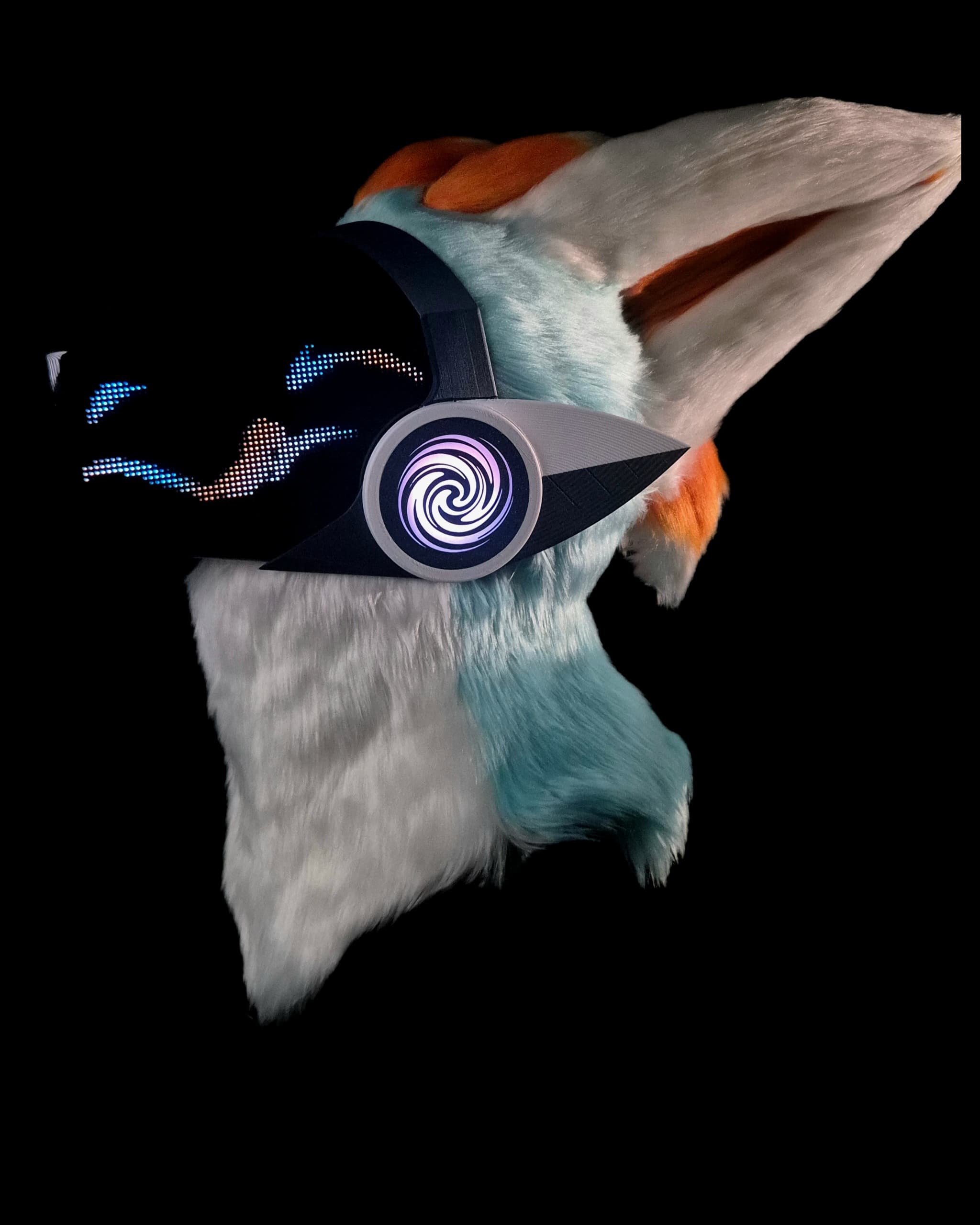 VORTEX with a smiling LED expression and illuminated spiral side panel